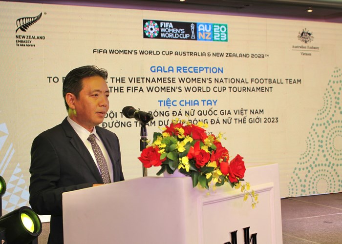 Động viên đội tuyển bóng đá nữ Việt Nam trước khi lên đường tham dự Vòng chung kết World Cup nữ 2023 - Anh 1