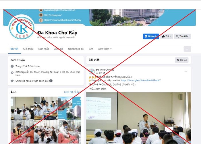 Cảnh báo giả mạo trang fanpage Bệnh viện Chợ Rẫy - Anh 1