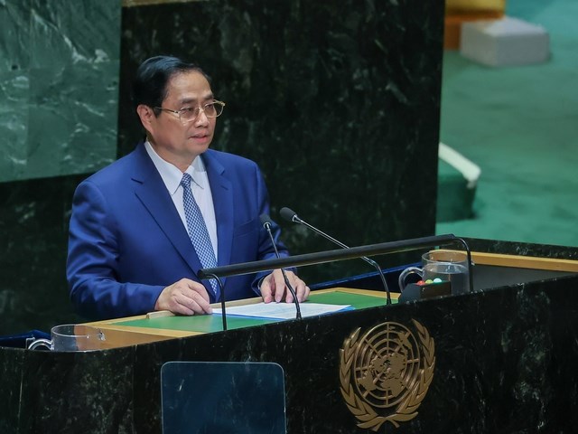 Thủ tướng Phạm Minh Chính phát biểu tại Phiên thảo luận chung cấp cao Đại hội đồng Liên Hợp Quốc - Anh 1