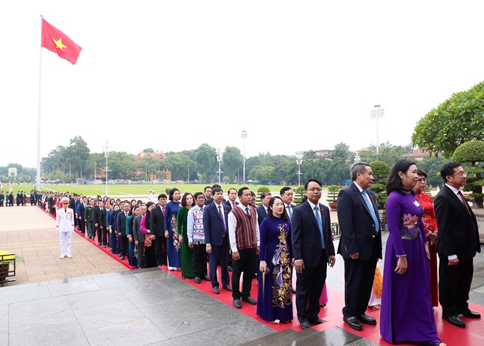 Đại biểu Quốc hội vào Lăng viếng Chủ tịch Hồ Chí Minh - Anh 6