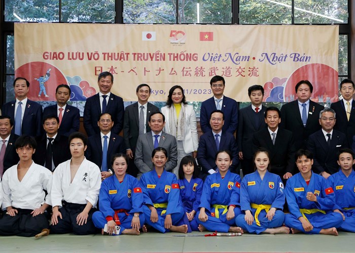 Chủ tịch nước Võ Văn Thưởng dự chương trình giao lưu võ thuật Vovinam Việt Nam và Võ đạo Nhật Bản - Anh 1