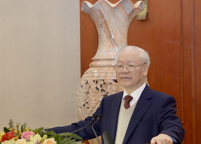 Tổng Bí thư Nguyễn Phú Trọng chủ trì họp Tiểu ban Văn kiện Đại hội XIV của Đảng - Anh 1