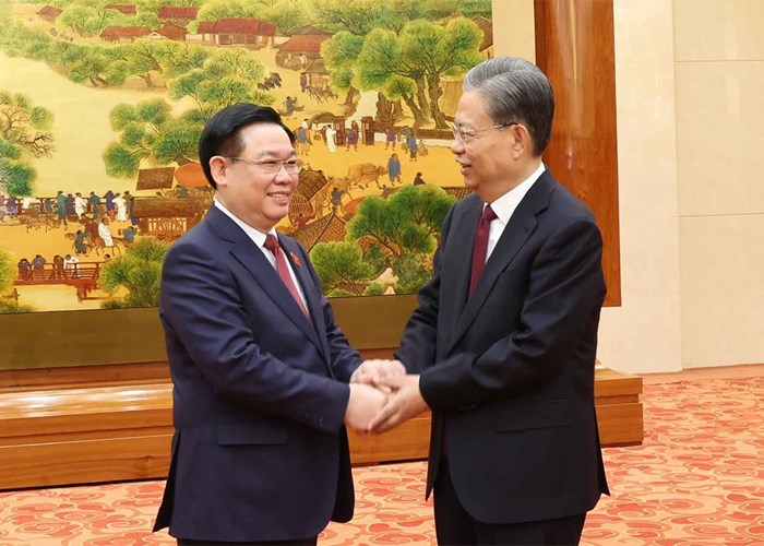 Chủ tịch Quốc hội Vương Đình Huệ hội đàm với Ủy viên trưởng Nhân đại toàn quốc Trung Quốc Triệu Lạc Tế - Anh 1