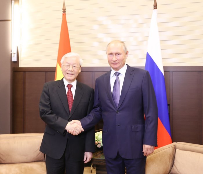 Tổng Bí thư Nguyễn Phú Trọng hội đàm với Tổng thống Nga Vladimir Putin - Anh 1