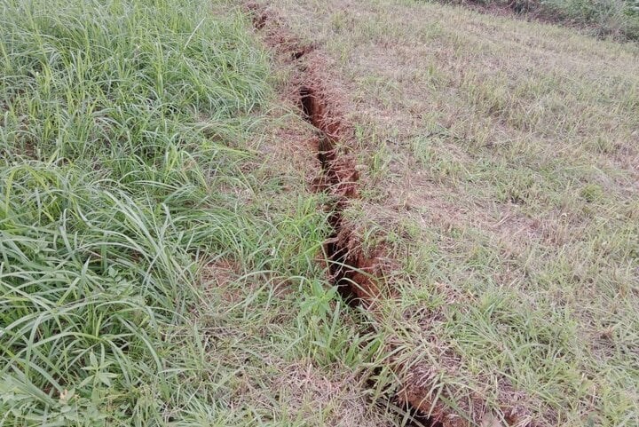 Quảng Nam: Xuất hiện vết nứt lớn tại khu vực Trạm khí tượng Trà My - Anh 2