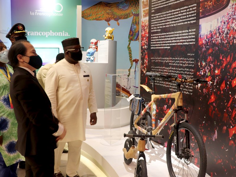 Tổng thống Sierra Leone thăm Nhà triển lãm Việt Nam tại EXPO 2020 Dubai - Anh 7