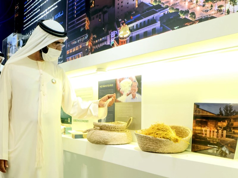 Quốc vương Dubai, Thủ tướng UAE ấn tượng khi thăm Nhà Triển lãm Việt Nam - Anh 4