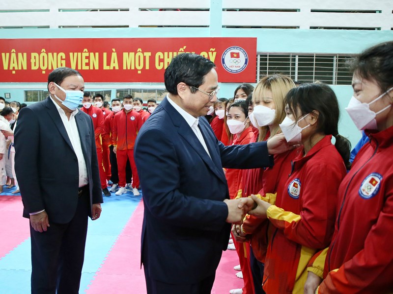Thủ tướng động viên Đoàn thể thao Việt Nam và kiểm tra công tác chuẩn bị SEA Games 31: Thi đấu hết mình là thành tích lớn nhất - Anh 1