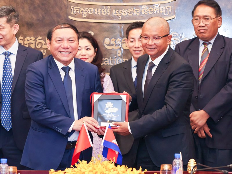 Việt Nam – Campuchia ký kết Thỏa thuận hợp tác thể dục, thể thao: Mở ra trang mới trong sự nghiệp phát triển của thể thao hai nước - Anh 5