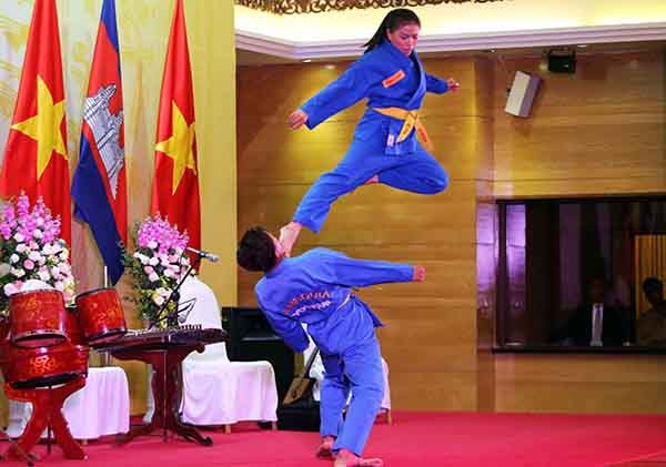 Biểu diễn Vovinam tại Quốc yến chiêu đãi Thủ tướng Campuchia - ảnh 3