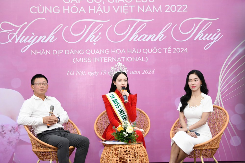 Hoa hậu Quốc tế 2024 Huỳnh Thị Thanh Thủy giao lưu với báo chí - ảnh 3