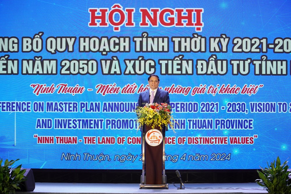 Thủ tướng Phạm Minh Chính dự Hội nghị công bố Quy hoạch tỉnh Ninh Thuận thời kỳ 2021 – 2030, tầm nhìn đến 2050 - ảnh 1