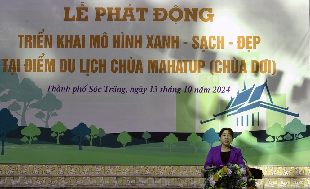 Phát động triển khai mô hình xanh-sạch-đẹp tại điểm du lịch chùa Dơi - ảnh 1