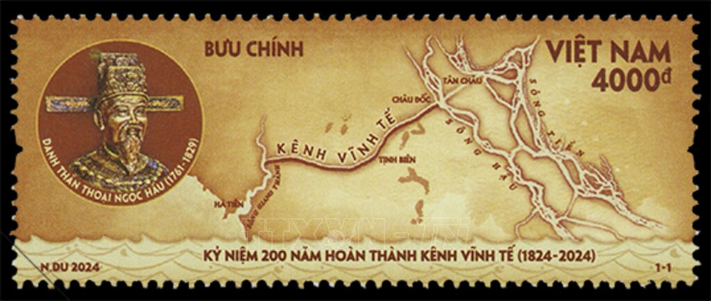 Giới thiệu công trình quốc gia kênh Vĩnh Tế trên tem bưu chính - ảnh 1