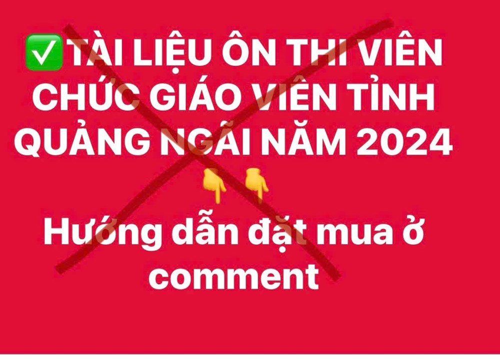 Tràn lan tài liệu ôn thi giáo viên tỉnh Quảng Ngãi được rao bán - ảnh 1