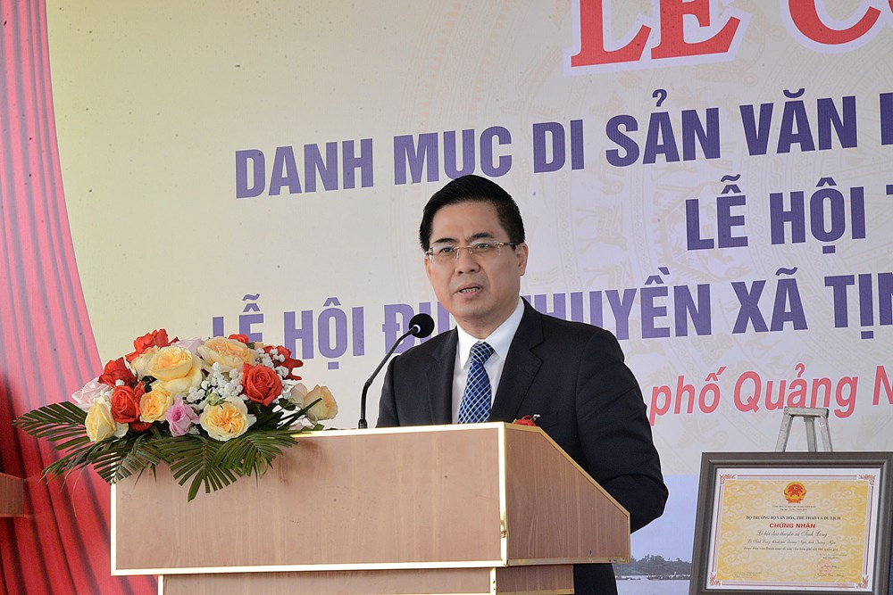 Đón nhận Bằng công nhận di sản văn hóa phi vật thể quốc gia Lễ hội đua thuyền xã Tịnh Long - ảnh 4