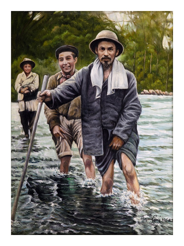 55 tác phẩm đặc biệt từ “Tấm lòng của họa sĩ Việt kiều với Bác Hồ” - ảnh 3