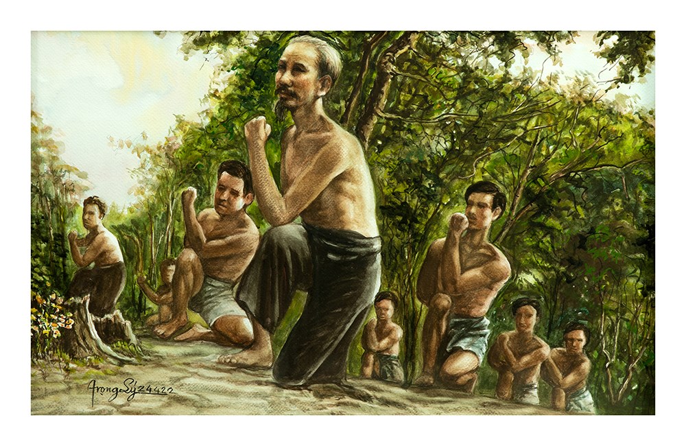 55 tác phẩm đặc biệt từ “Tấm lòng của họa sĩ Việt kiều với Bác Hồ” - ảnh 6