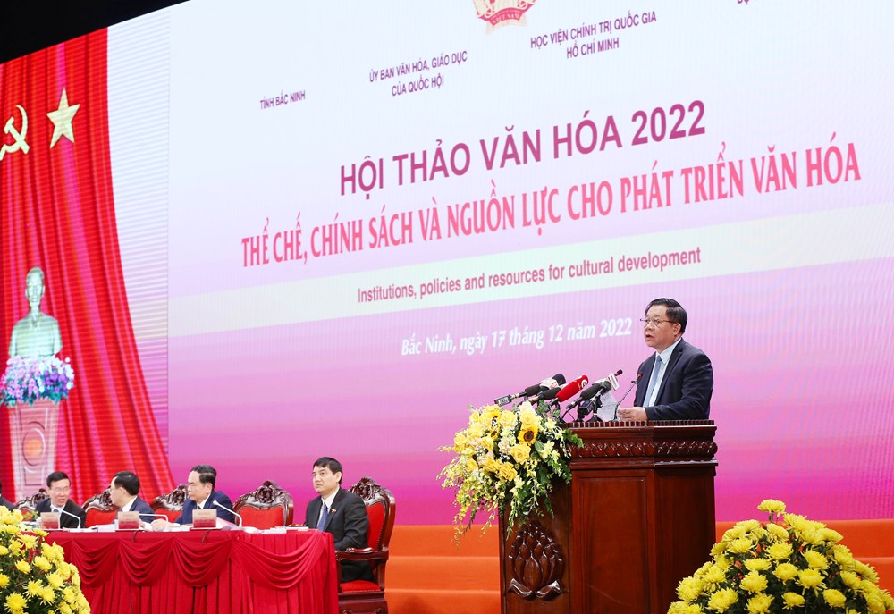 Khai mạc Hội thảo Văn hoá năm 2022: Hoàn thiện thể chế, chính sách, khơi dậy khát vọng phát triển đất nước phồn vinh, hạnh phúc - ảnh 8