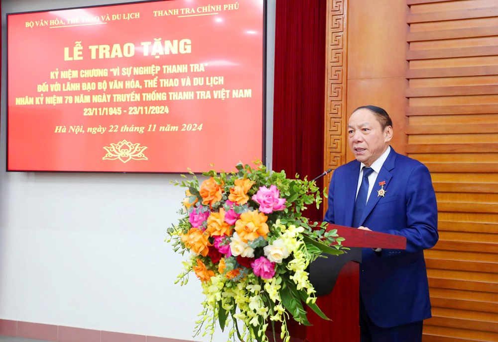 Trao tặng Kỷ niệm chương vì Sự nghiệp Thanh tra đối với Bộ trưởng Nguyễn Văn Hùng, Thứ trưởng Trịnh Thị Thủy - ảnh 4