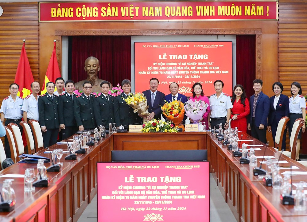 Trao tặng Kỷ niệm chương vì Sự nghiệp Thanh tra đối với Bộ trưởng Nguyễn Văn Hùng, Thứ trưởng Trịnh Thị Thủy - ảnh 6