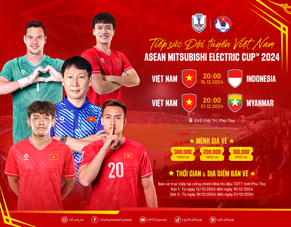 Vé các trận đấu trên sân nhà của tuyển Việt Nam tại AFF Cup bắt đầu được bán từ ngày 12.12 - ảnh 1