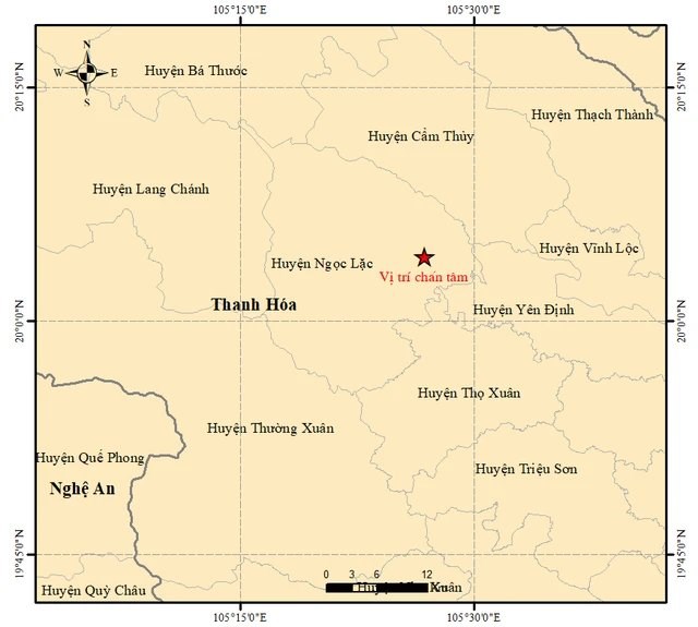 Xảy ra động đất 4,1 độ Richter tại huyện miền núi tỉnh Thanh Hoá - ảnh 1