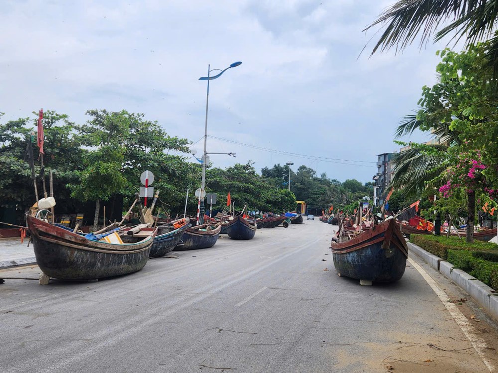 Thanh Hoá bắt đầu mưa lớn, đường phố, bãi biển vắng tanh trước giờ bão số 3 đổ bộ - ảnh 3