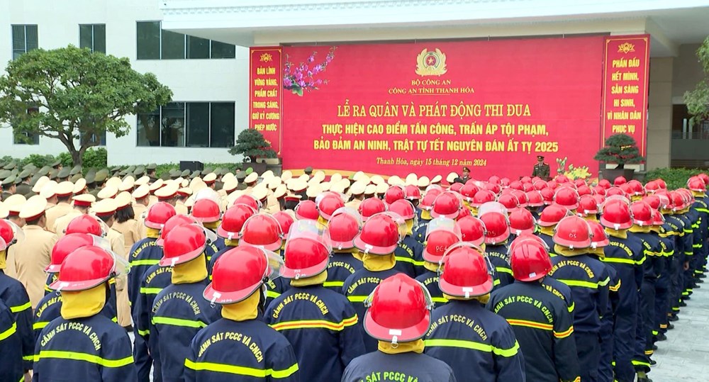 Công an Thanh Hóa ra quân tấn công, trấn áp tội phạm dịp Tết Ất Tỵ 2025 - ảnh 1