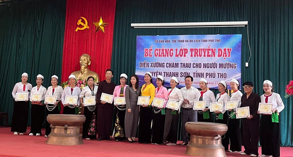 Bảo tồn nghệ thuật diễn xướng “Chàm thau” dân tộc Mường gắn với du lịch  - ảnh 3