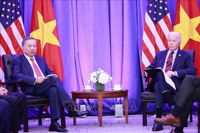 Tổng Bí thư, Chủ tịch nước Tô Lâm gặp Tổng thống Hoa Kỳ Joe Biden - ảnh 1