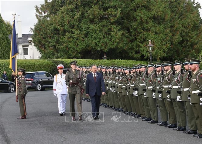 Tổng thống Ireland chủ trì Lễ đón chính thức Tổng Bí thư, Chủ tịch nước Tô Lâm - ảnh 1