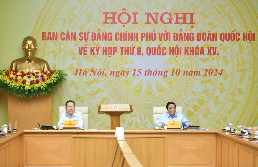 Ban Cán sự Đảng Chính phủ làm việc với Đảng đoàn Quốc hội về Kỳ họp thứ 8, Quốc hội khóa XV - ảnh 1