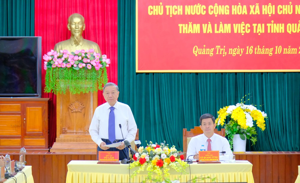 Tổng Bí thư, Chủ tịch nước làm việc với Ban Thường vụ Tỉnh ủy Quảng Trị, tri ân người có công với cách mạng - ảnh 1