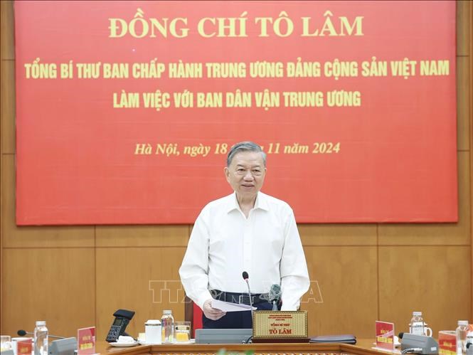 Tổng Bí thư Tô Lâm làm việc với Ban Dân vận Trung ương - ảnh 1