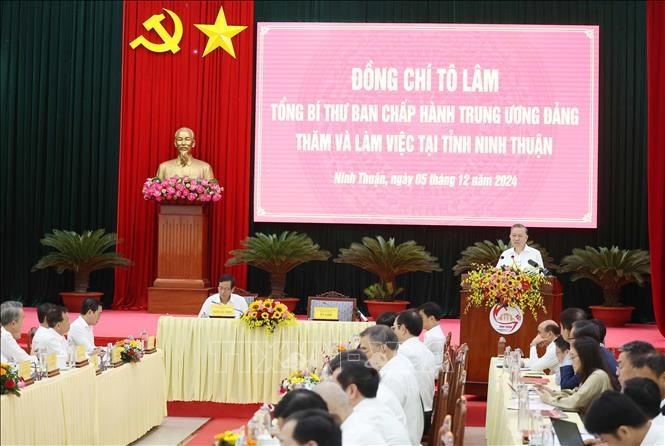 Tổng Bí thư Tô Lâm thăm và làm việc tại tỉnh Ninh Thuận - ảnh 4