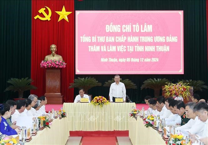 Tổng Bí thư Tô Lâm thăm và làm việc tại tỉnh Ninh Thuận - ảnh 2