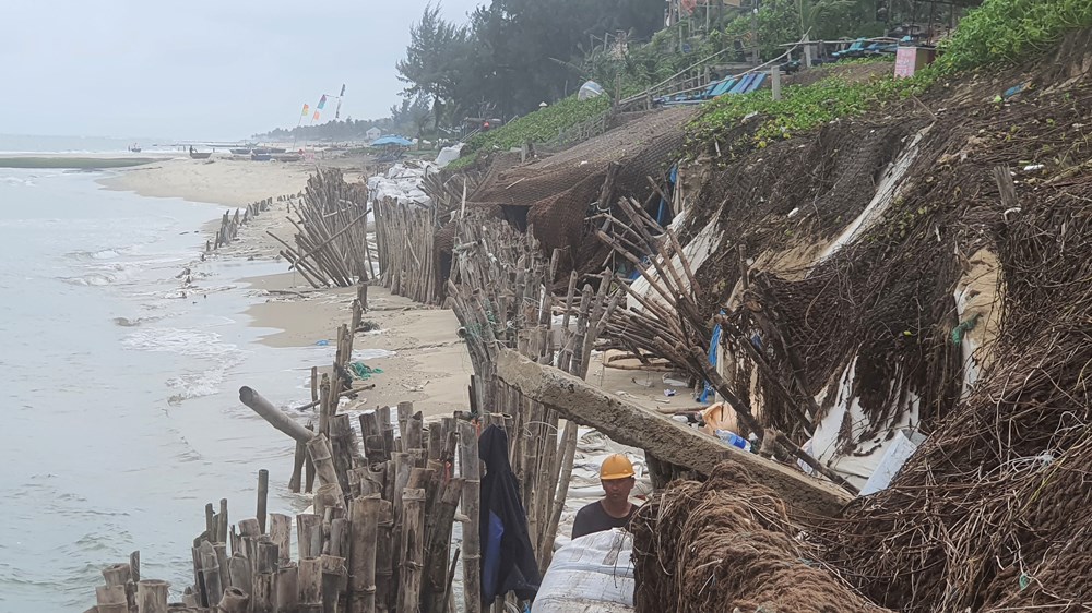 Kiểm tra tình hình, tìm phương án khắc phục sạt lở  tại khu vực bờ biển Cẩm An - ảnh 1