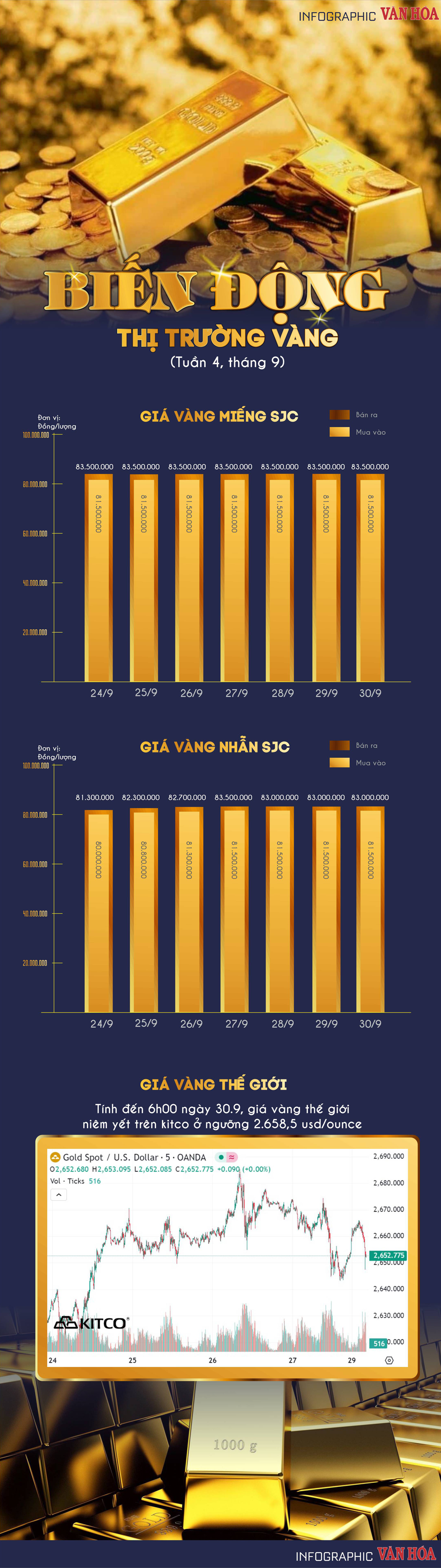 (Infographic) Biến động thị trường vàng trong tuần - ảnh 1